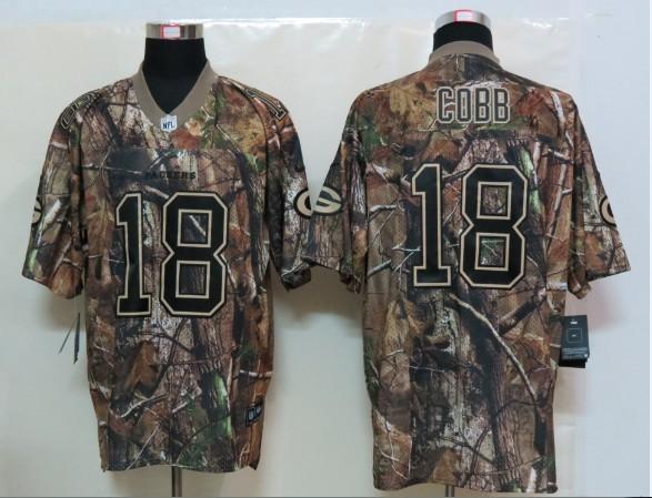 NEW NFL Green Bay Packers 18 Randall Cobb Camo Realtree Jerseys(Elite)
