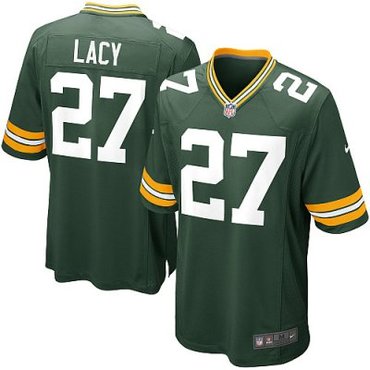 NEW NFL Green Bay Packers 27 Eddie Lacy Green Jerseys (Game)