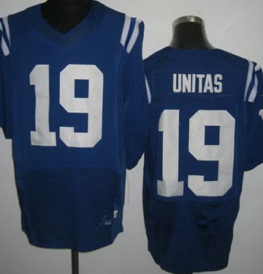 NEW NFL Indianapolis Colts 19 Johnny Unitas Blue Jerseys(Elite)