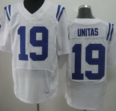 NEW NFL Indianapolis Colts 19 Johnny Unitas White Jerseys(Elite)