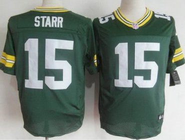 NEW NFL Jerseys Green Bay Packers 15 Bart Starr Green Jerseys (Elite)