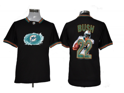 NEW NFL Miami Dolphins #22 Reggie Bush black jerseys(all-star fashion)