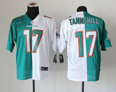 NEW NFL Miami Dolphins 17 Ryan Tannehill  Green-white jerseys(Elite split)