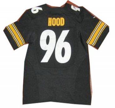 NEW NFL Pittsburgh Steelers 96 Evander Hood Black Jerseys (Elite)