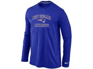 NEW New England Patriots Heart & Soul Long Sleeve T-Shirt Blue