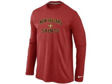 NEW New Orleans Sains Heart & Soul Long Sleeve T-Shirt RED