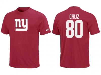 NEW New York Giants #80 Victor Cruz Name & Number T-Shirt Red