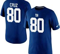 NEW New York Giants #80 Victor Cruz Pride Name & Number NFL T-Shirt Blue