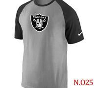 NEW Oakland Raiders Ash Tri Big Play Raglan NFL T-Shirt Grey Black