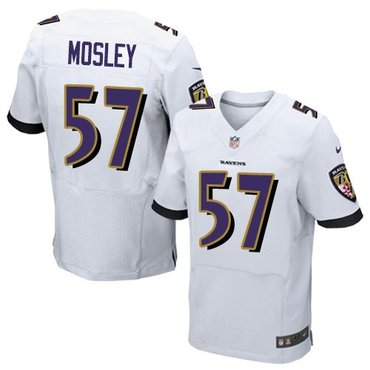 NEW Ravens #57 C.J. Mosley White Men's Stitched NFL New Elite Jersey