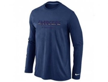 NEW San Diego Charger Authentic font Long Sleeve T-Shirt D.Blue