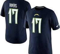 NEW San Diego Chargers #17 Phillip Rivers Pride Name & Number NFL T-Shirt Navy Blue