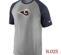 NEW St.Louis Rams Ash Tri Big Play Raglan NFL T-Shirt Grey Navy Blue