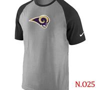 NEW St.Louis Rams Ash Tri Big Play Raglan T-Shirt NFL Grey Black