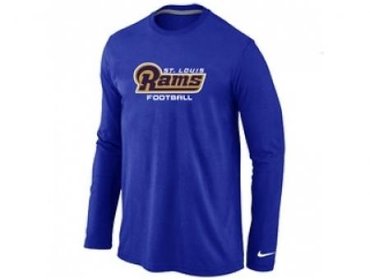 NEW St.Louis Rams Authentic font Long Sleeve T-Shirt blue
