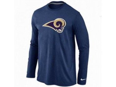 NEW St.Louis Rams Logo Long Sleeve T-Shirt D.Blue