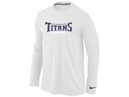 NEW Tennessee Titans Authentic font Long Sleeve T-Shirt White