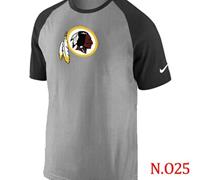 NEW Washington Red Skins Ash Tri Big Play Raglan NFL T-Shirt Grey Black