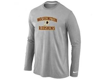 NEW Washington Red Skins Heart & Soul Long Sleeve T-Shirt Grey