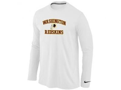 NEW Washington Red Skins Heart & Soul Long Sleeve T-Shirt White