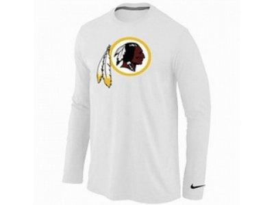 NEW Washington Red Skins Logo Long Sleeve T-Shirt WHITE