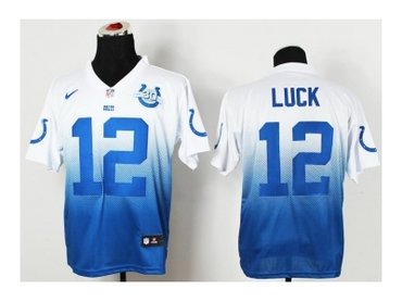 NEW indianapolis colts #12 luck white-blue(Elite II drift fashion)(30th anniversary)