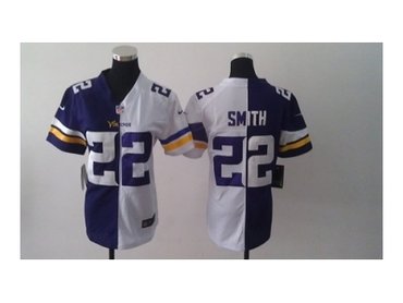 NEW women Minnesota Vikings #22 Harrison Smith white-purple(new Elite split)
