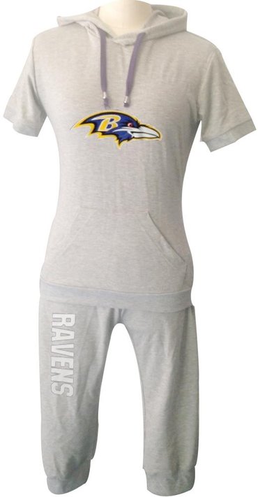 NFL Baltimore ravens women's Hooded sport suit Grey