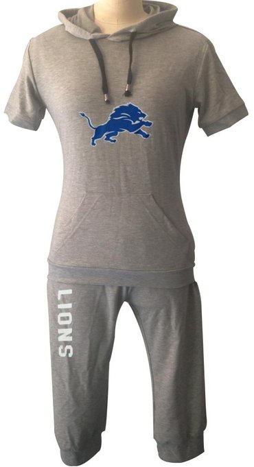 NFL Detroit Lions women's Hooded sport suit Grey