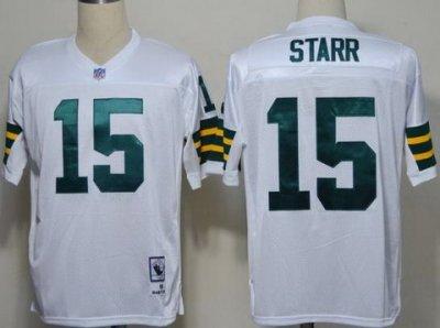 NFL Green Bay Packers 15 Bart Starr White Throwback NFL Jerseys