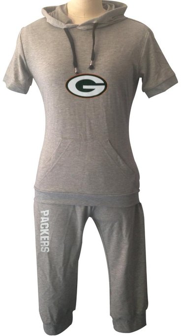 NFL Green Bay Packers women's Hooded sport suit Grey