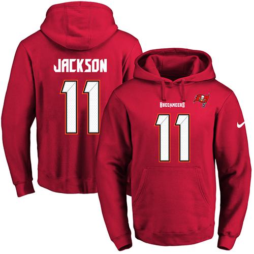 NFL Men's Nike Buccaneers #11 DeSean Jackson Red Name & Number Pullover NFL Hoodie
