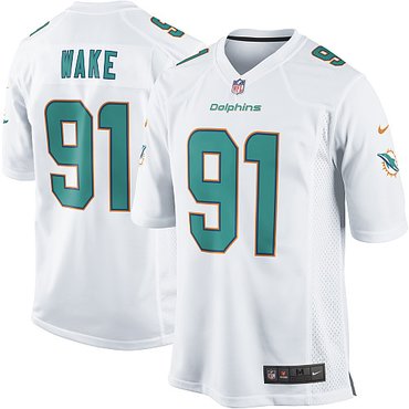 NFL NEW Miami Dolphins 91 Cameron Wake White Jerseys(Game)