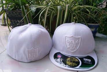 NFL Raiders White Fitted Hat