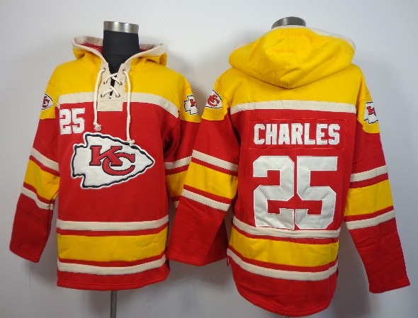 NFLPLAYERS Kansas City Chiefs #25 Jamaal Charles Red Hoody