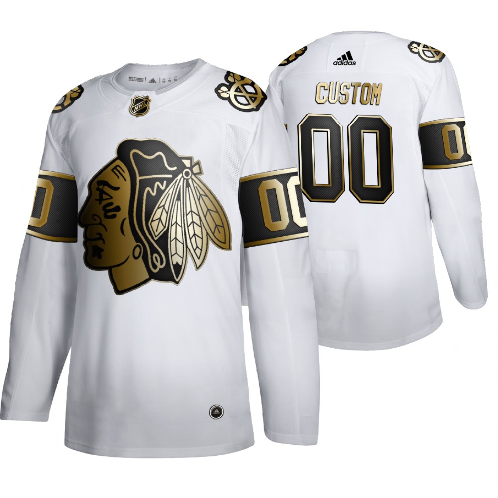 NHL Blackhawks Custom Men's Limited 2019-20 Golden Edition Jersey