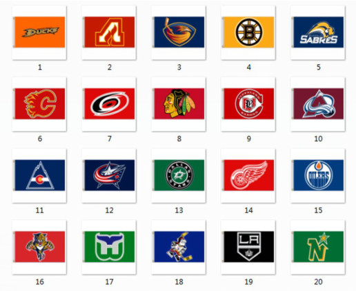 NHL Flag Size 3X5Ft Please email us the  number on the picture