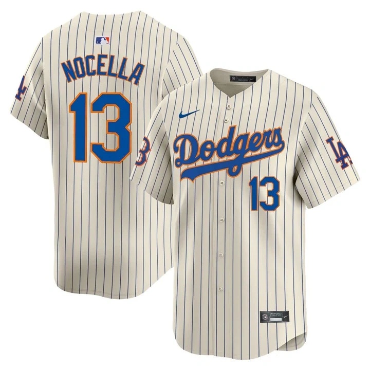 NOCELLA #13 Los Angeles Dodgers Cream Jersey