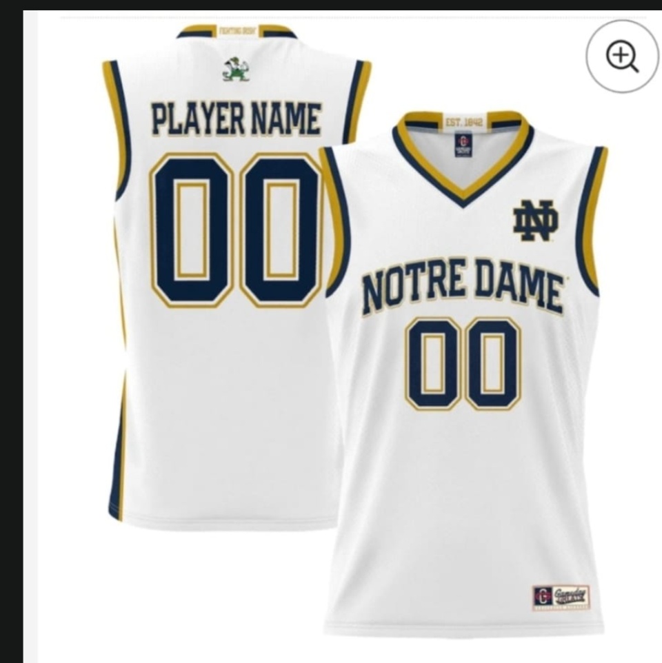 NOTRE DAME BASKETBALL JERSEY