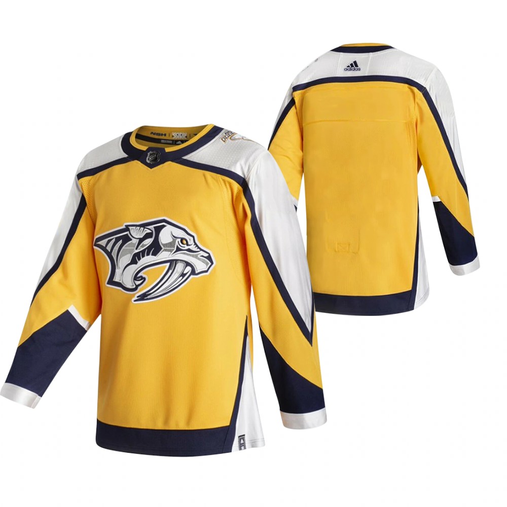 Nashville Predators 2021 Reverse Retro Blank Gold Jersey Special Edition Authentic