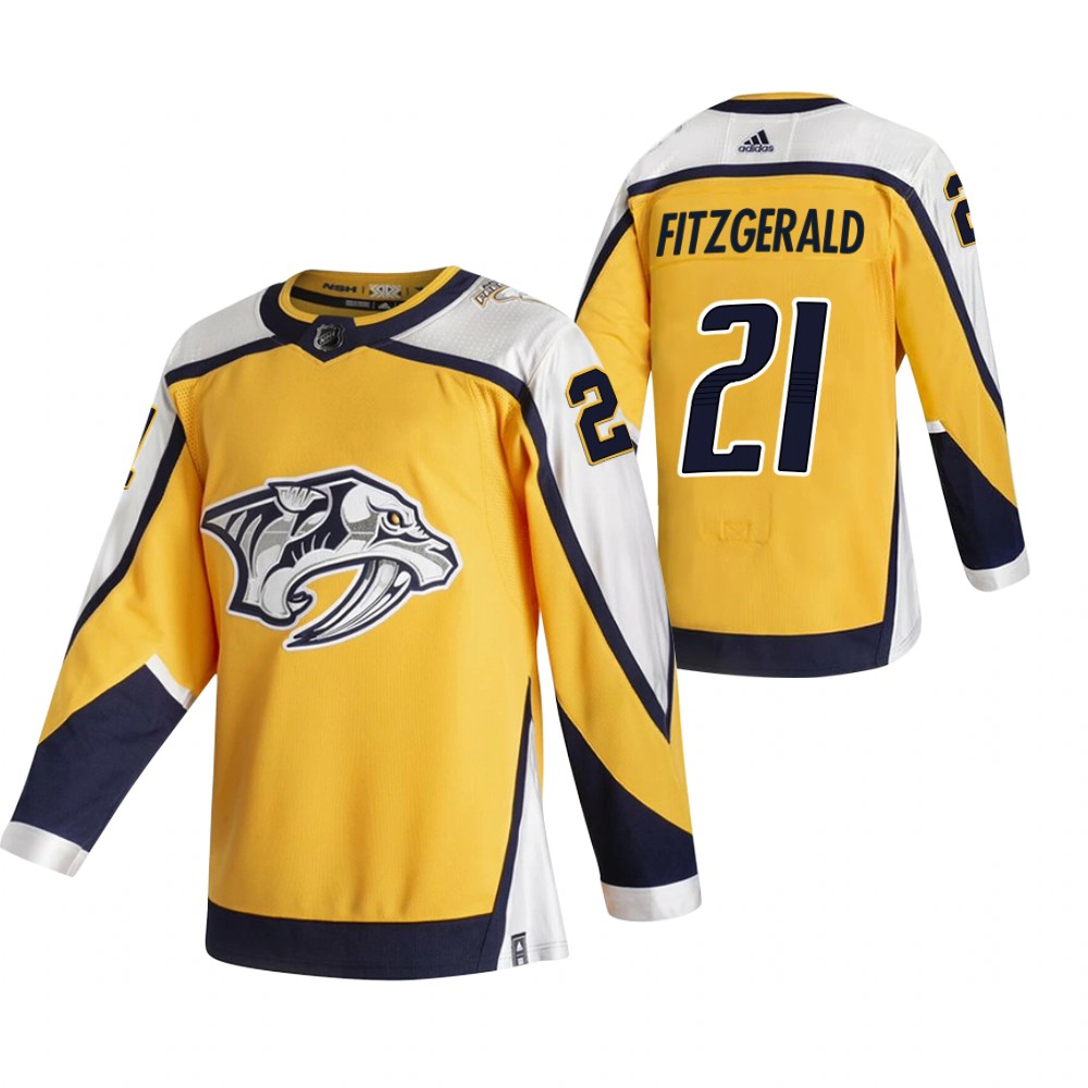 Nashville Predators 2021 Reverse Retro Tom Fitzgerald Gold Jersey Special Edition Authentic