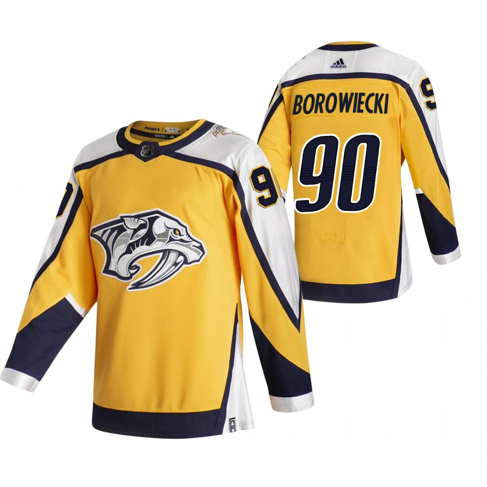 Nashville Predators 2021 Reverse Retro mark borowiecki Gold Jersey Special Edition Authentic
