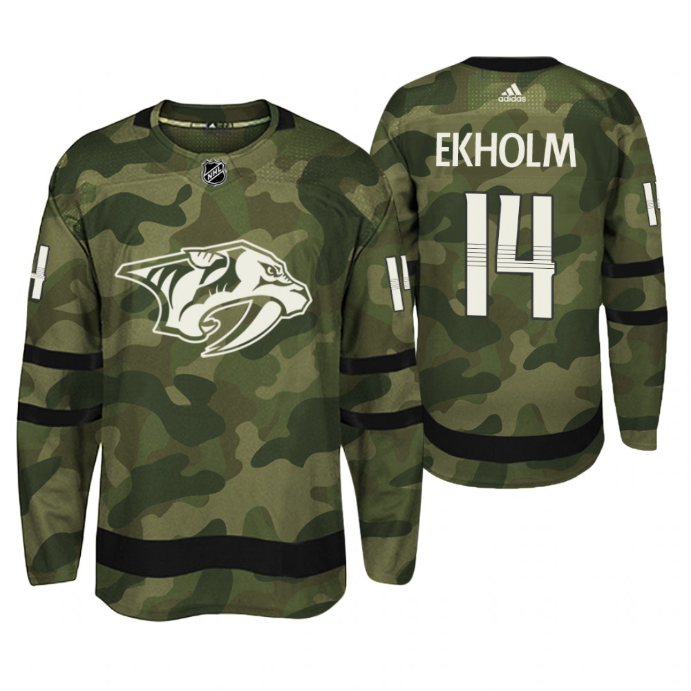 Nashville Predators Mattias Ekholm Camo Armed Special Forces Player Jersey