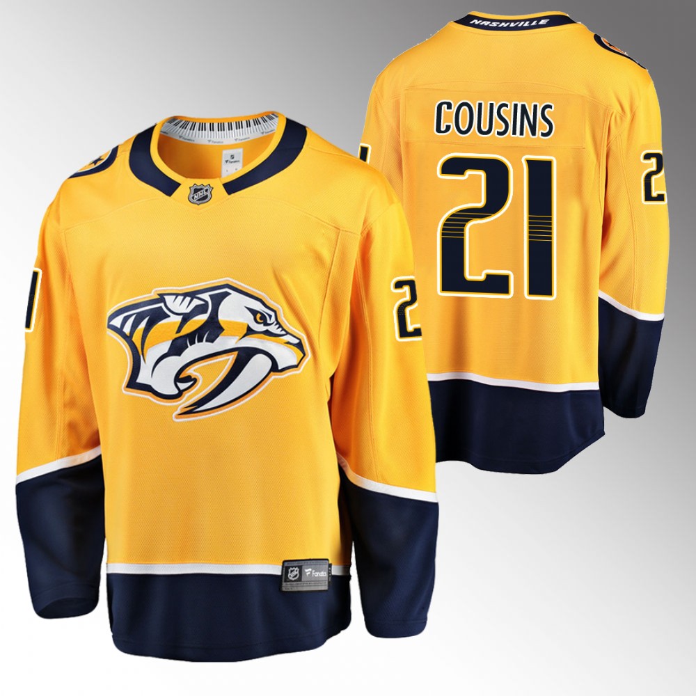 Nashville Predators Nick Cousins Gold Home Breakaway Player 2020-21 Jersey