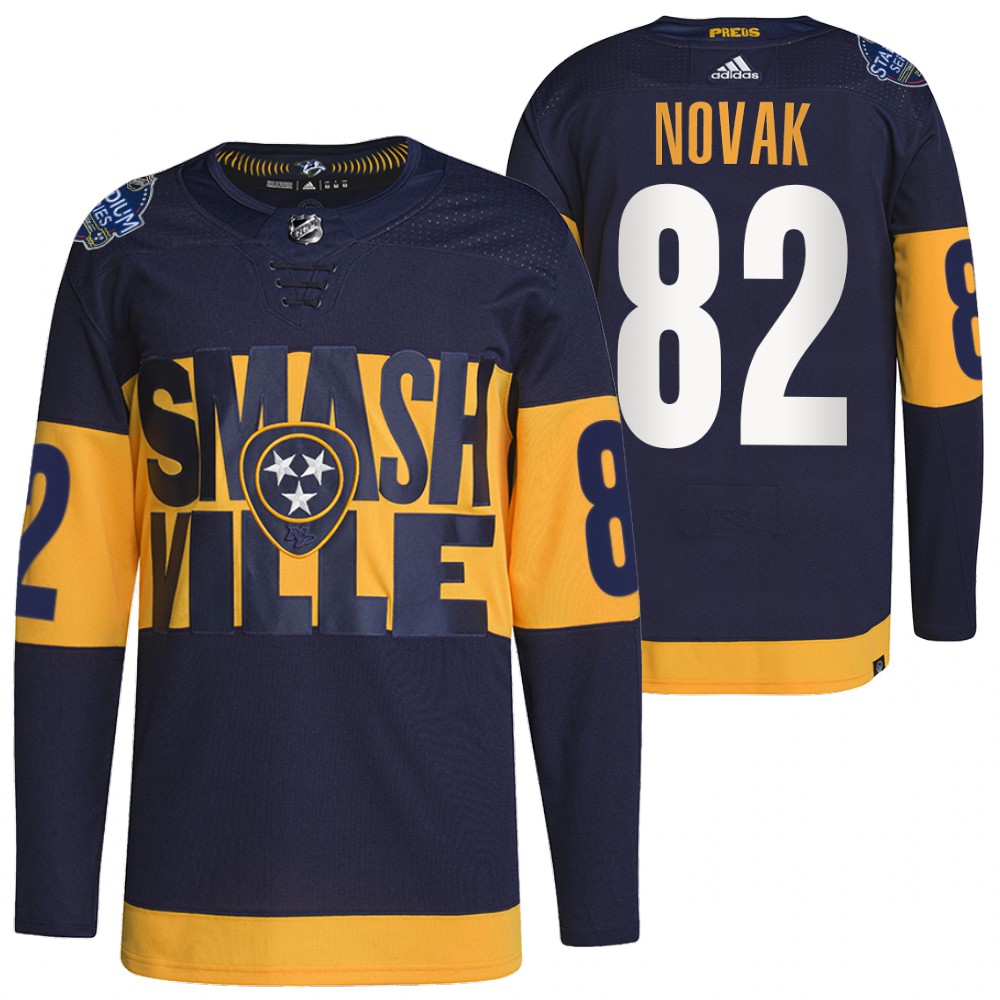 Nashville Predators Tommy Novak Navy 2022 Stadium Series Primegreen Authentic Jersey