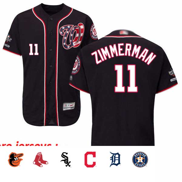 Nationals #11 Ryan Zimmerman Navy Blue Flexbase Authentic Collection 2019 World Series Champions Stitched Baseball Jersey
