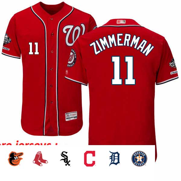 Nationals #11 Ryan Zimmerman Red Flexbase Authentic Collection 2019 World Series Champions Stitched Baseball Jersey
