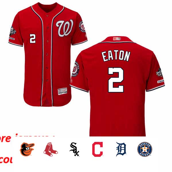 Nationals #2 Adam Eaton Red Flexbase Authentic Collection 2019 World Series Champions Stitched Baseball Jersey