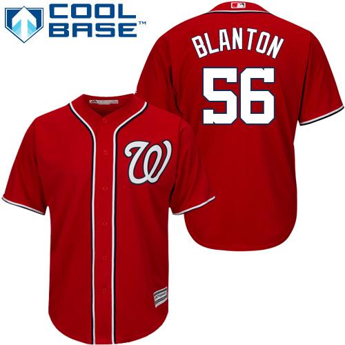 Nationals #56 Joe Blanton Red Cool Base Stitched Youth MLB Jersey