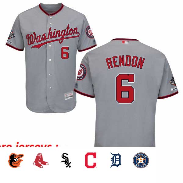 Nationals #6 Anthony Rendon Grey Flexbase Authentic Collection 2019 World Series Champions Stitched Baseball Jersey